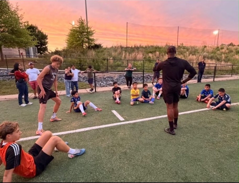 Coaching session at sunset