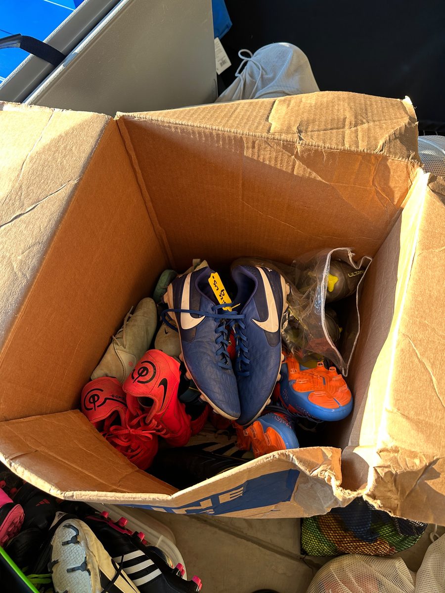 Donated soccer cleats