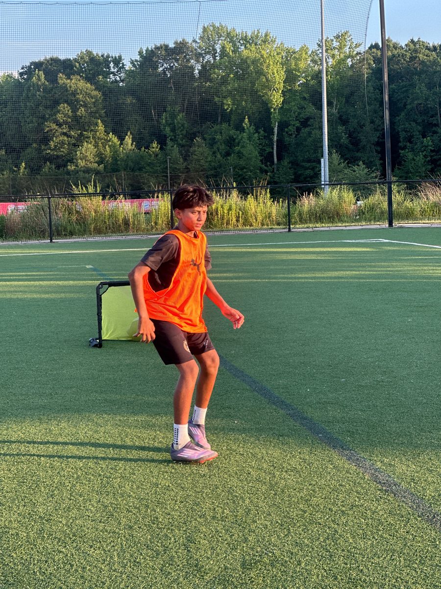 Youth player on field